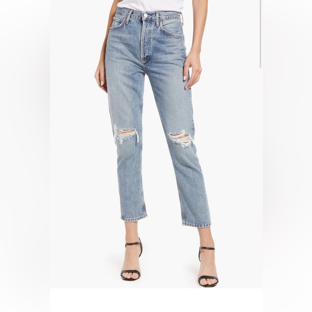 Agolde Blue Straight Leg Jeans
